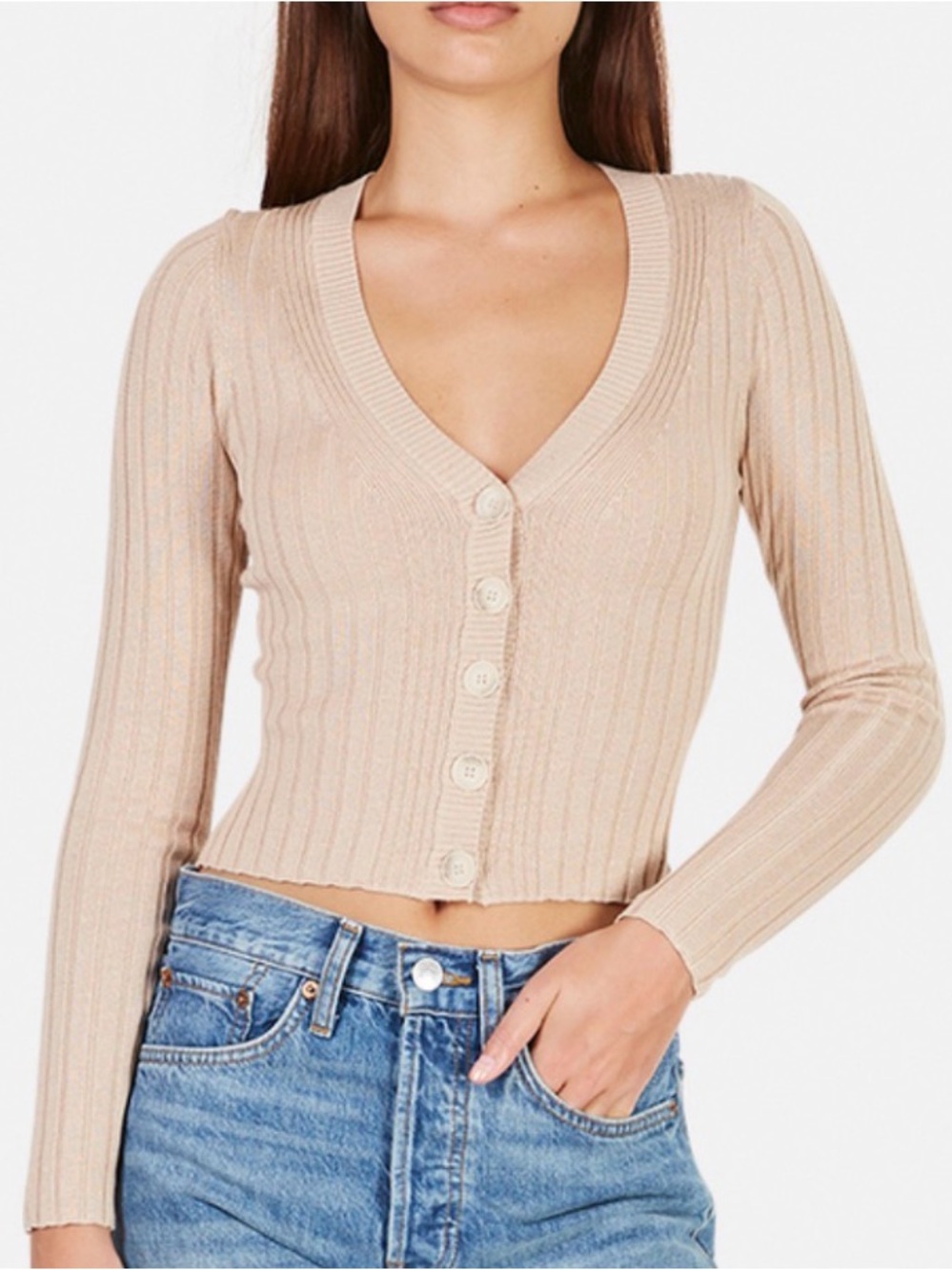 Naadam Ribbed Cropped Cardigan SZ M
Blend Silk and Cashmere